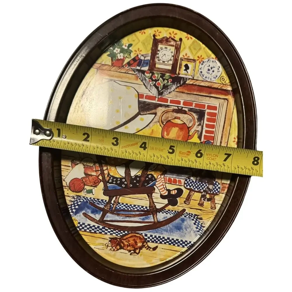 Vintage Holly Hobbie Metal Tray – Oval Wall Art – Farmhouse Country Style